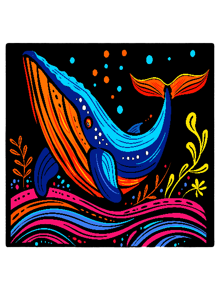 Vibrant Ocean Whale Tee Design POD Design