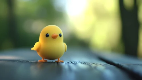 Charming Chick Portrait on Wood