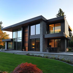 Contemporary Luxury Home with Glass and Stone Elements