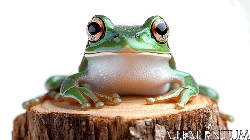 Amphibian on Wood AI Image