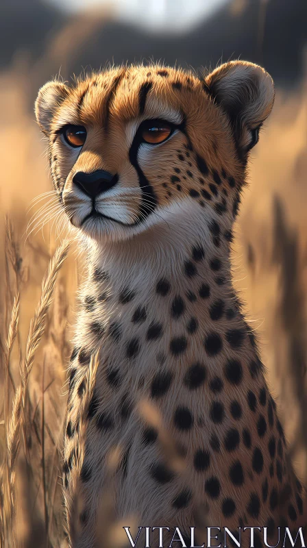 Cheetah in Golden Sunlight AI Image