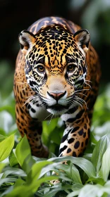 Jaguar Among Leaves