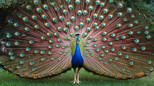 Peacock's Colorful Feather Display