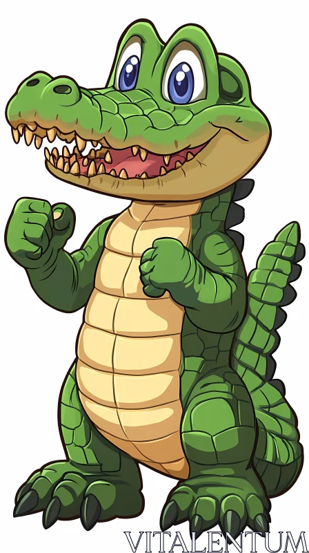 Animated Crocodile with a Smile AI Image