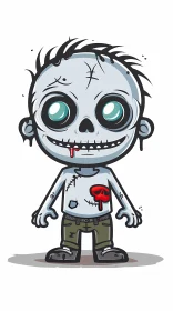 Cartoon Zombie in Realistic Style - Suitable for Halloween