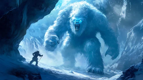 Giant Yeti Confronts Explorer