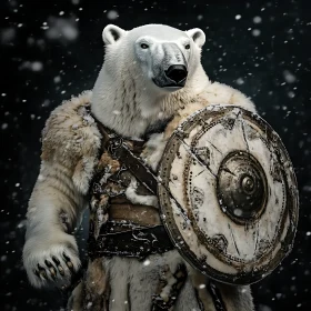 Armored Polar Bear with Shield