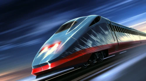 High Speed Train in the Night - Futurist Mechanical Precision