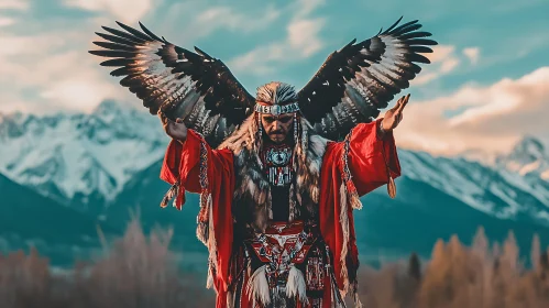 Winged Man in Traditional Dress