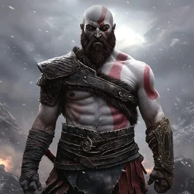 Strong Warrior Character with Red Markings