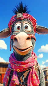 Cheerful Cartoon Donkey