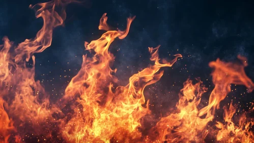 Raging Fire with Sparks and Smoke