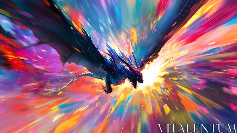 AI ART Chromatic Dragon Ascending