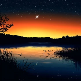 Evening Serenity at the Lake