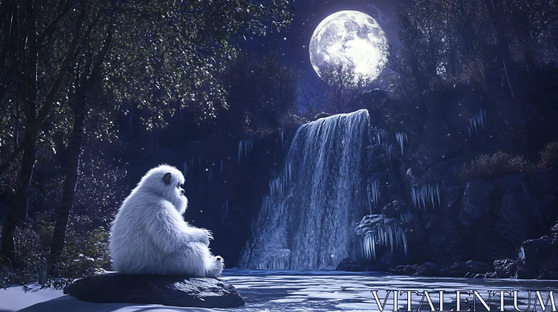 AI ART Moonlit Yeti Contemplation