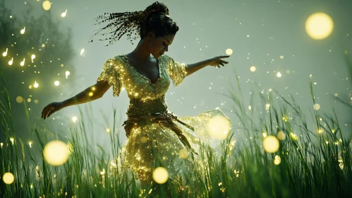 Woman in Glittering Dress