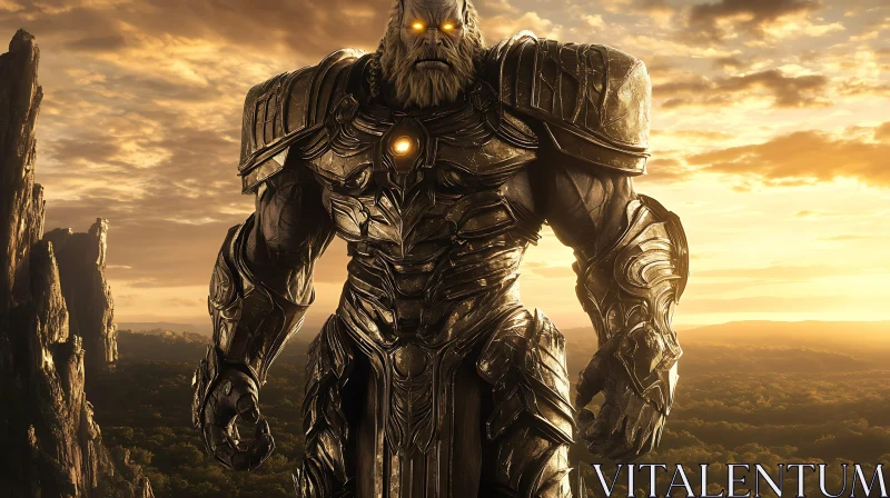 AI ART Colossal Warrior in Golden Light