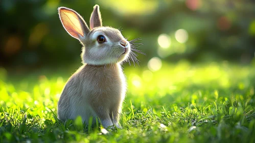 Charming Rabbit in Bright Nature