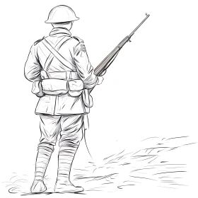 Uniformed Soldier with Rifle