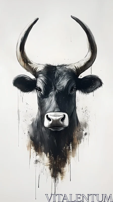 Bold Abstract Bull Artwork AI Image