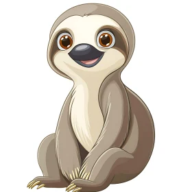 Smiling Cartoon Sloth Art