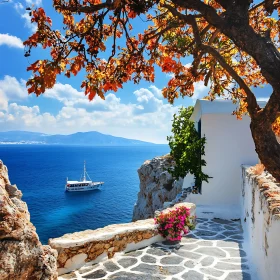 Mediterranean Coastal Scene with Boat