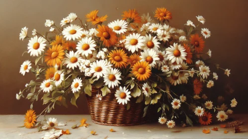 Lush Daisies in a Basket