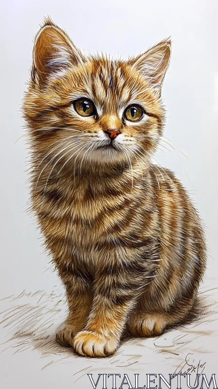 AI ART Adorable Kitten Illustration