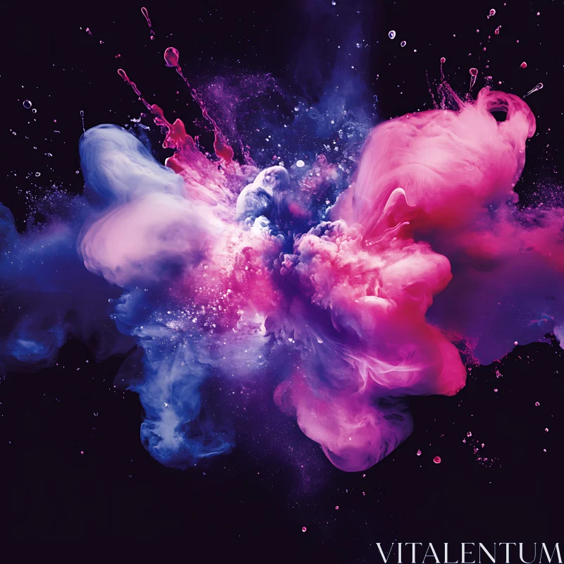 AI ART Pink and Blue Colourful Abstract Artwork