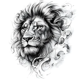 Monochrome Lion Art