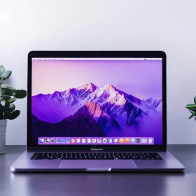 Sleek Laptop with Serene Workspace Setup