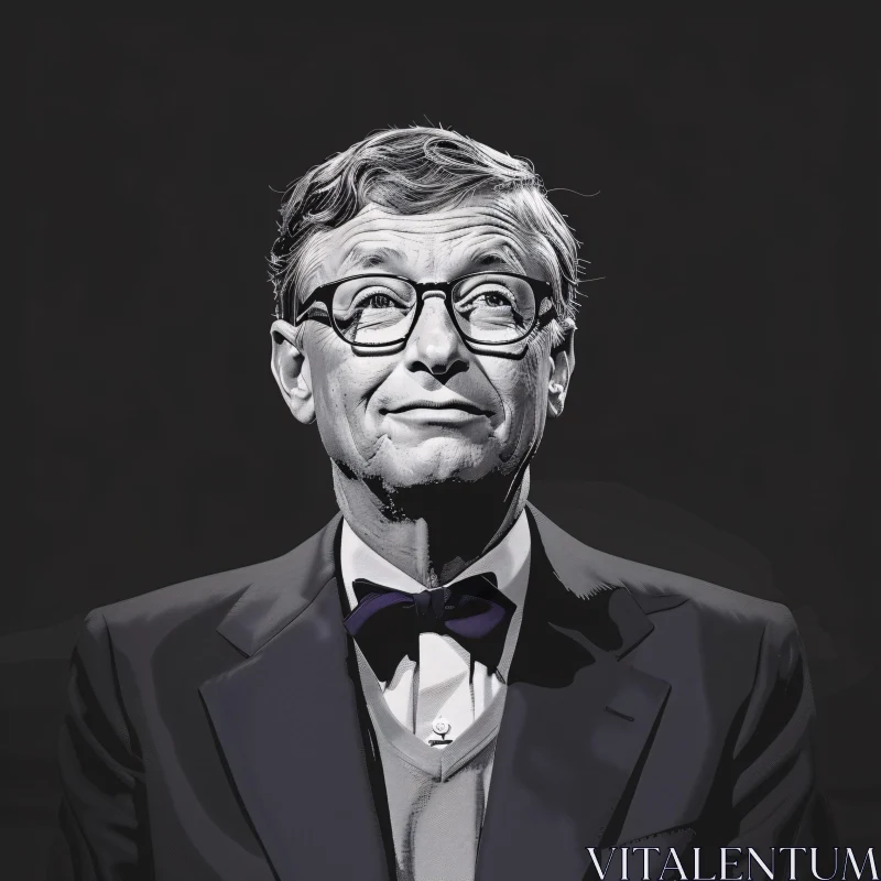 AI ART Bill Gates in Detailed Artistic Portrait