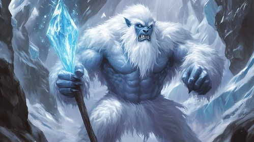 Icy Yeti with Crystal Scepter