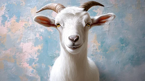 Goat Artwork with Pastel Backdrop