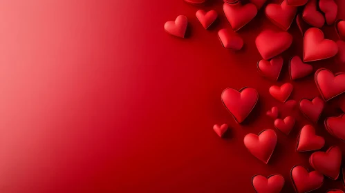 Hearts on Red Background