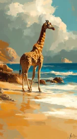 Giraffe Seascape Art