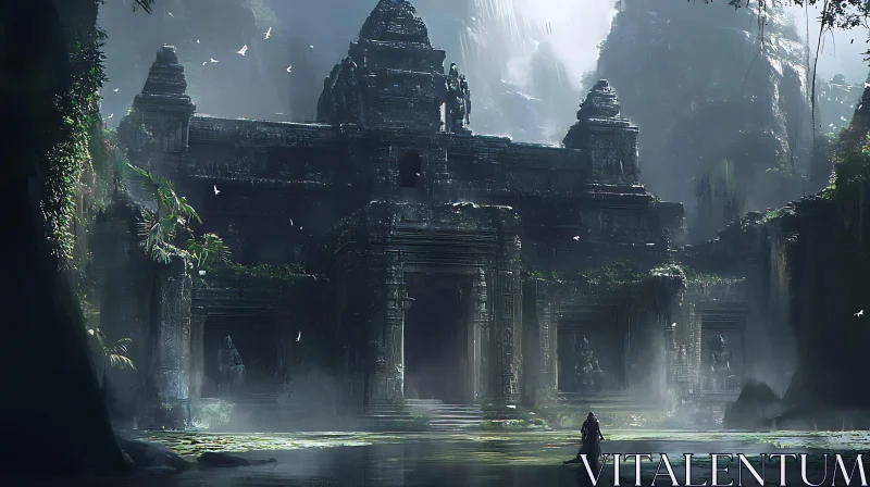 AI ART Lost Temple in the Mist