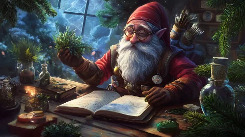 Enchanted Gnome Herbalist at Work