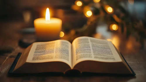 Open Book by Candlelight