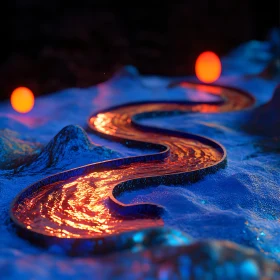 Surreal Glowing River Scene