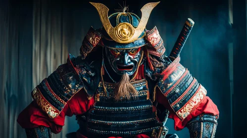 Armored Samurai Warrior: A Portrait of Strength