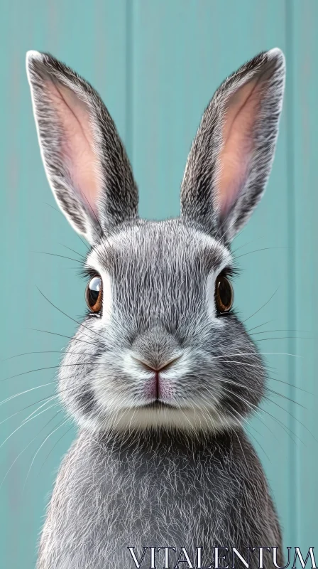 Cute Bunny with Big Brown Eyes AI Image