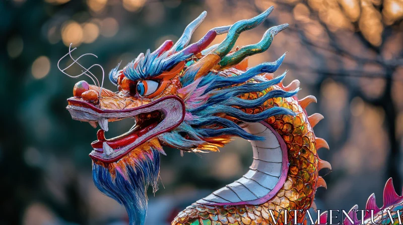 AI ART Vibrant Dragon Sculpture