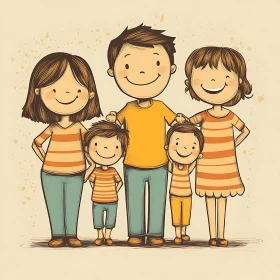 Happy Family Cartoon Style Image