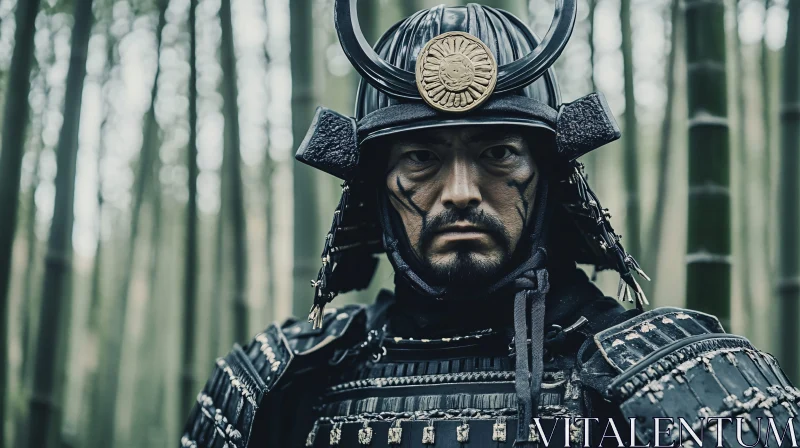 AI ART Stoic Samurai in Traditional Armor