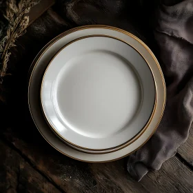 Classic Tableware with Golden Accents