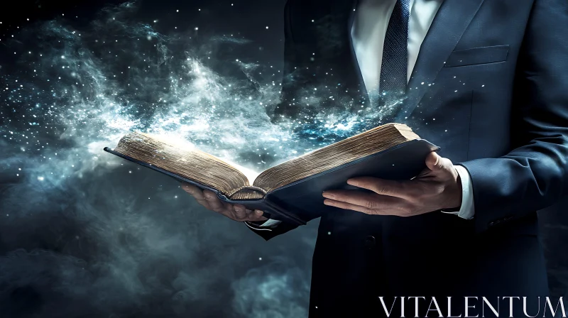 AI ART Mystical Book with Glowing Light