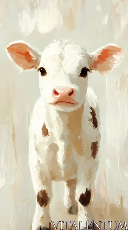 Adorable Calf Painting AI Image