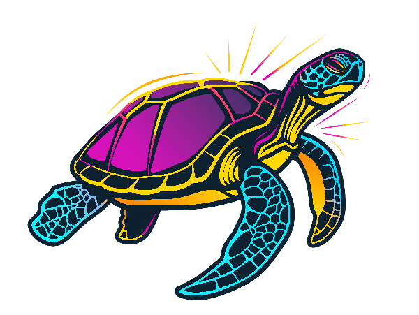 Colorful Turtle Art POD Design