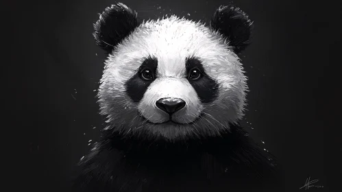 Black and White Panda Art